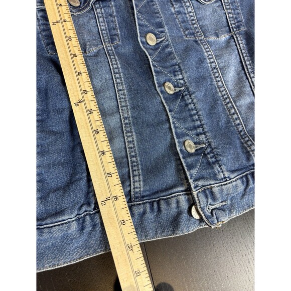 Gap for Good Denim Jacket Blue XL Regular Cropped Trucker Classic Stretch - Picture 7 of 11